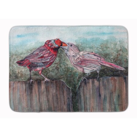 Carolines Treasures Red Bird Feeding Machine Washable Memory Foam Mat 8981RUG